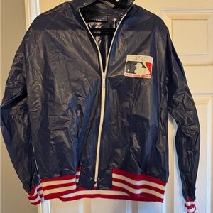 Nolan Ryan MLB Blue and Red Windbreaker Jacket
